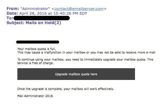 Your mailbox quota is full, This may cause a malfunction in your mailbox or you may not be able to receive more e-mail