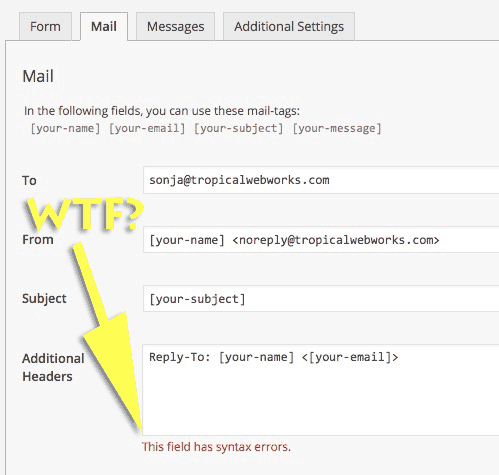 This field has syntax errors.